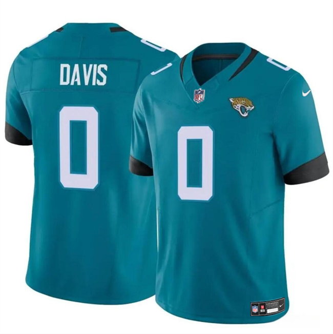 Men's Jacksonville Jaguars #0 Gabe Davis Teal 2023 F.U.S.E Vapor Untouchable Limited Football Stitched Jersey